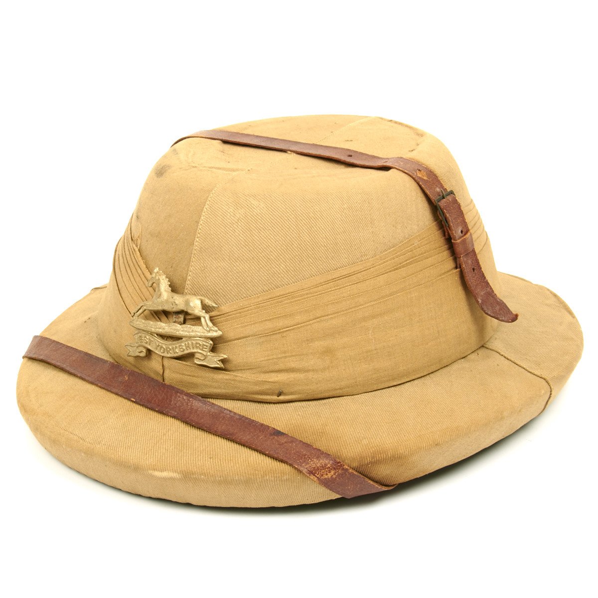 Original British WWII Bombay Bowler Pith Helmet of the West Yorkshire ...