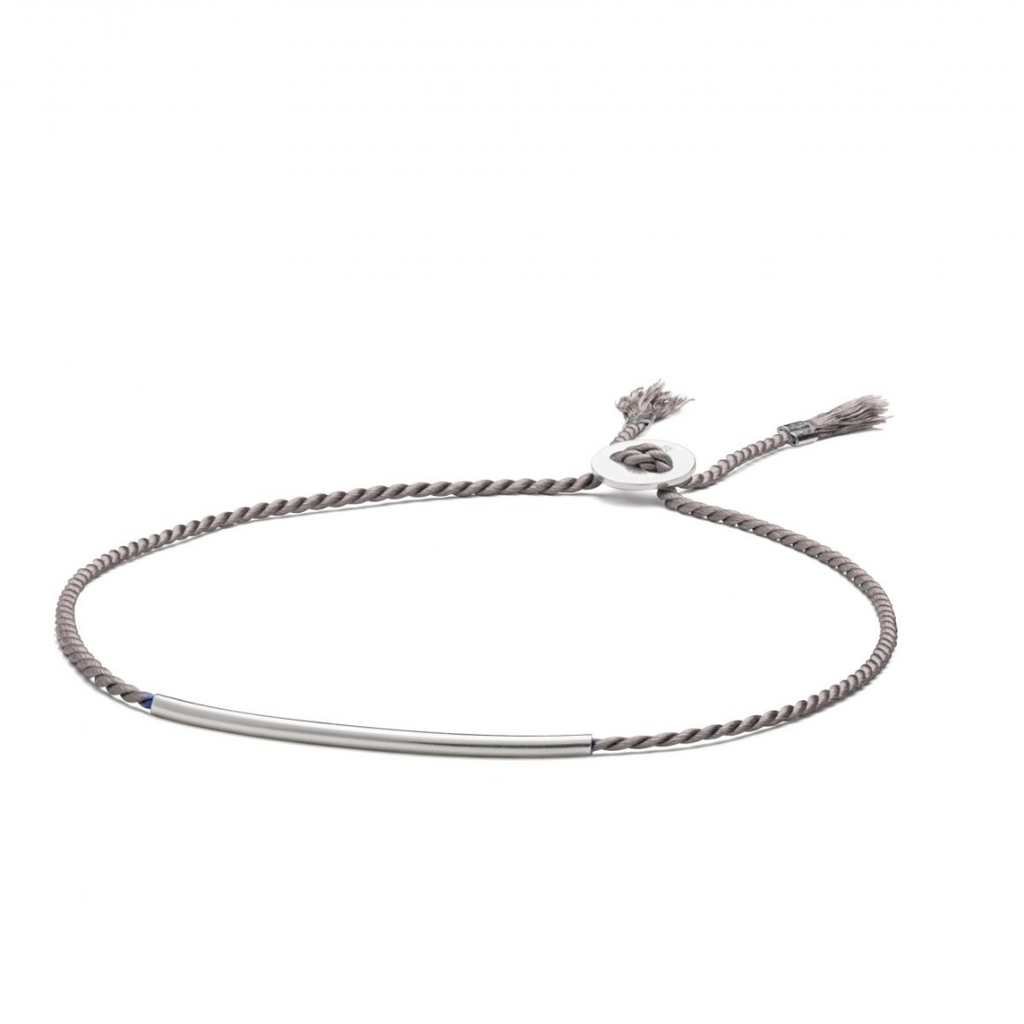 Natural Grey Silk Bracelet with Silver Detail – Miutto