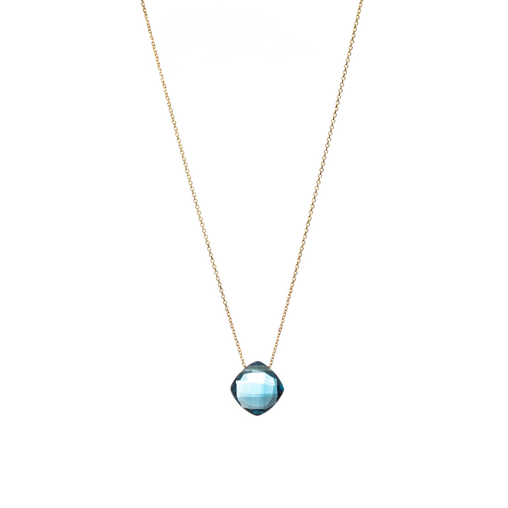 London Blue Topaz Pendant with Gold Chain – Miutto