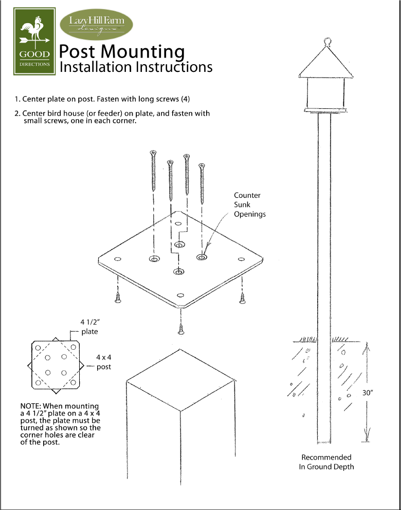 Bird House Vinyl Feeder Post Installation Guide Teakwood Central