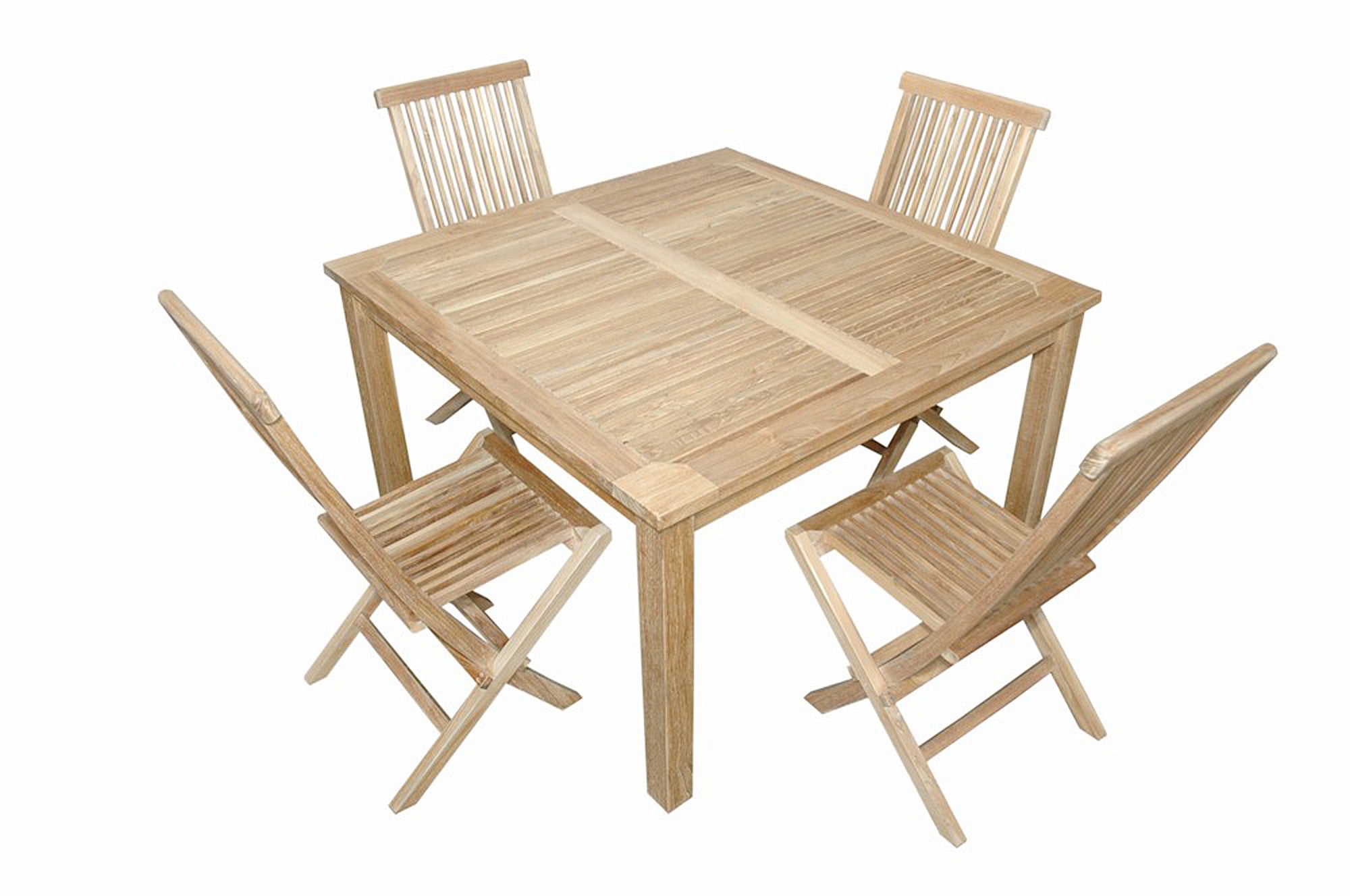 Anderson 47 Square Dining Table W 4 Folding Chairs Set 62 Teakwood Central