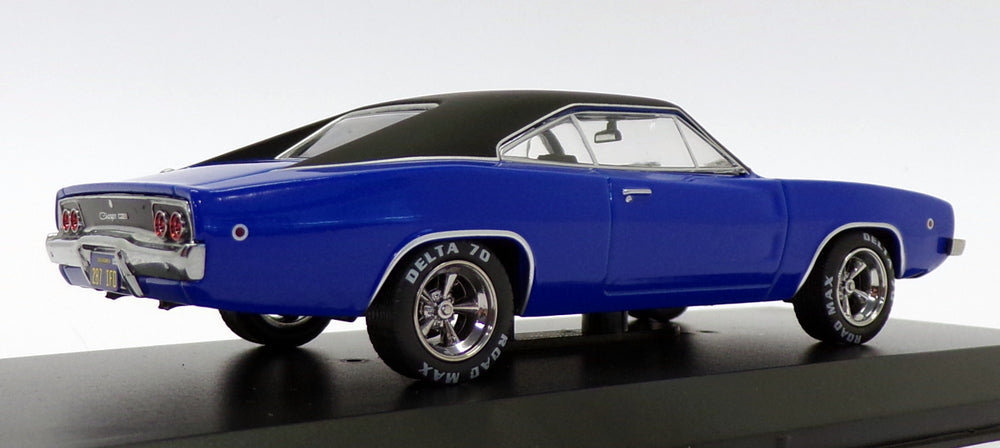 Greenlight 1/43 Scale 86531 - 1968 Dodge Charger - Christine Black/Blue —   Ltd