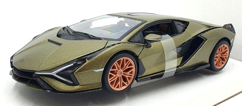 Burago 1/24 Scale Diecast #18-21099 - Lamborghini Sian FKP 37 - Green Gold  —  Ltd
