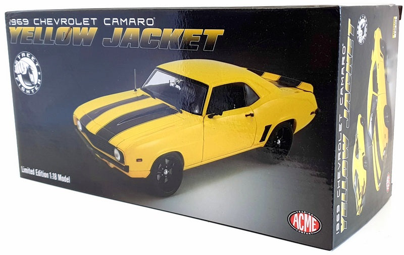 ACME 1/18 Scale Model Car A1805719 - 1969 Chevrolet Camaro - Yellow Jacket  —  Ltd