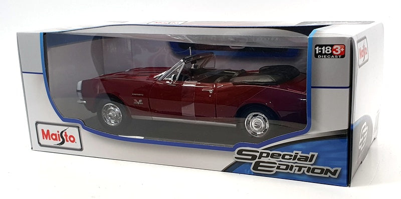 Maisto 1/18 Scale 46629 - 1967 Chevrolet Camaro SS 396 Conv - Burgundy —   Ltd