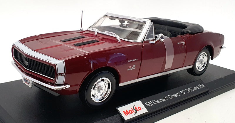 Maisto 1/18 Scale 46629 - 1967 Chevrolet Camaro SS 396 Conv - Burgundy —   Ltd