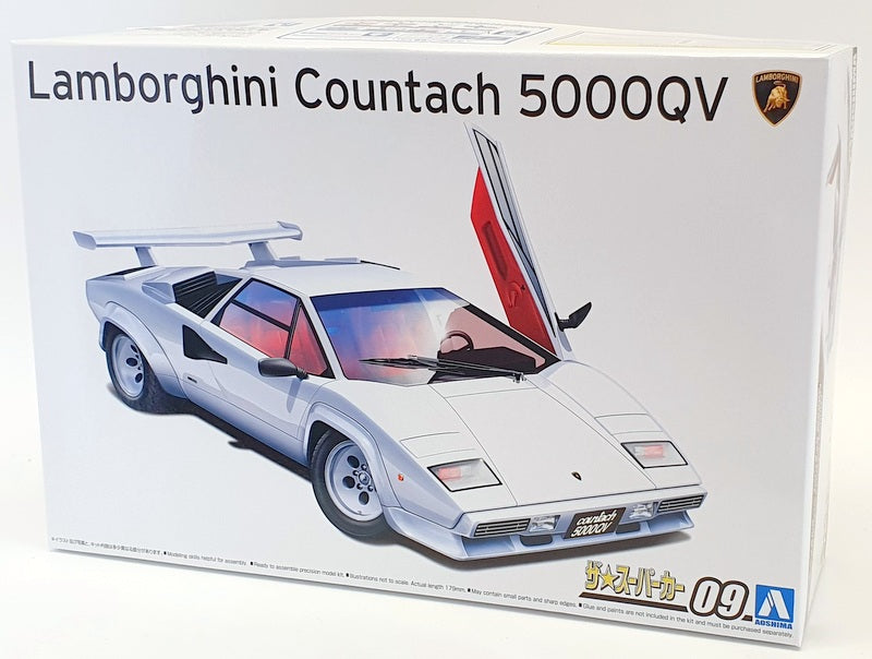 Aoshima 1/24 Scale Model Car Kit 59456 - Lamborghini Countach 5000QV —   Ltd