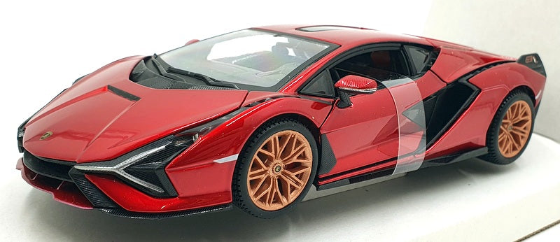 Burago 1/24 Scale Diecast #18-21099 - Lamborghini Sian FKP 37 - Met Red —   Ltd