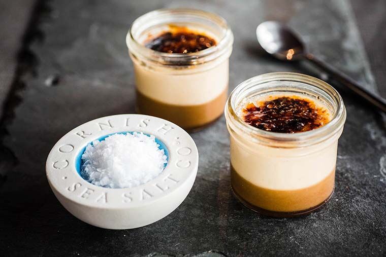 Creme Brulee with Cornish Sea Salt Caramel Sauce