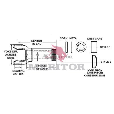 Meritor 121n 3 61kx Driveline Slip Yoke Dcj Performance