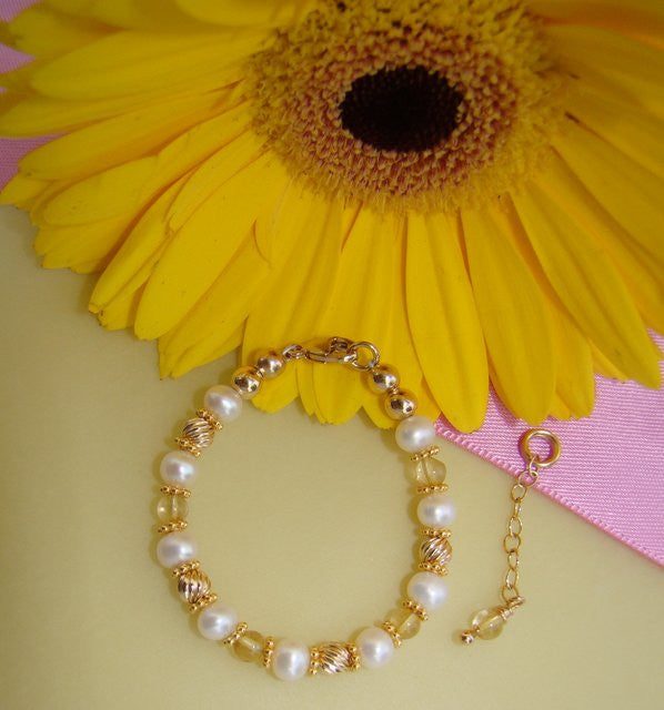 citrine birthstone bracelet