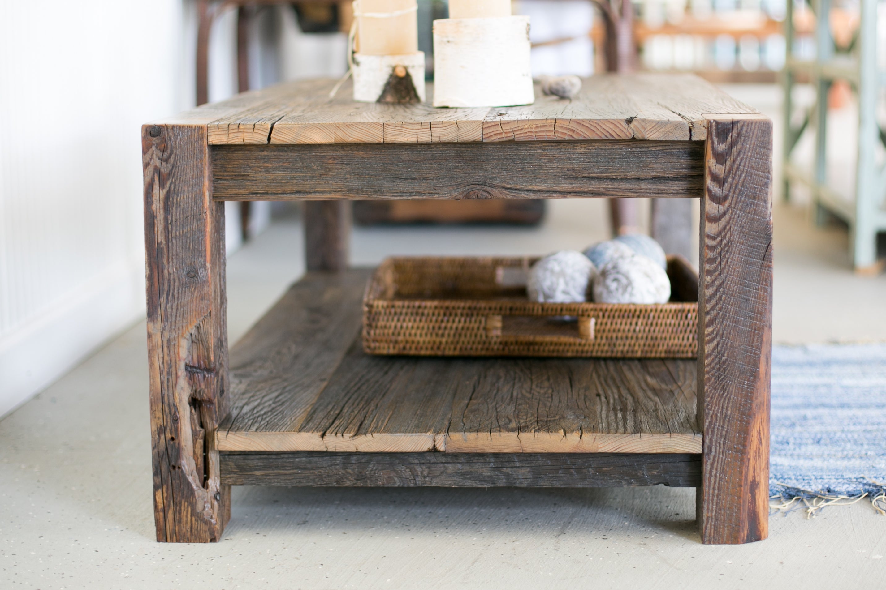 Grey Reclaimed Wood Coffee Table : Reclaimed Wood Grey Coffee Table (India) - Overstock ... : How to use and style a coffee table.