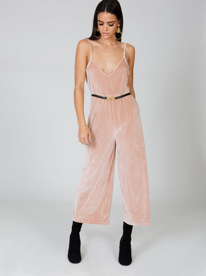 minkpink velvet jumpsuit