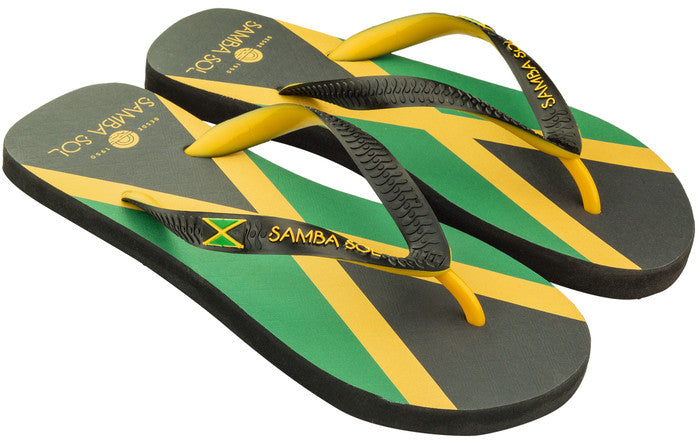 Samba Sol Men's Countries Collection Flip Flops - Jamaica