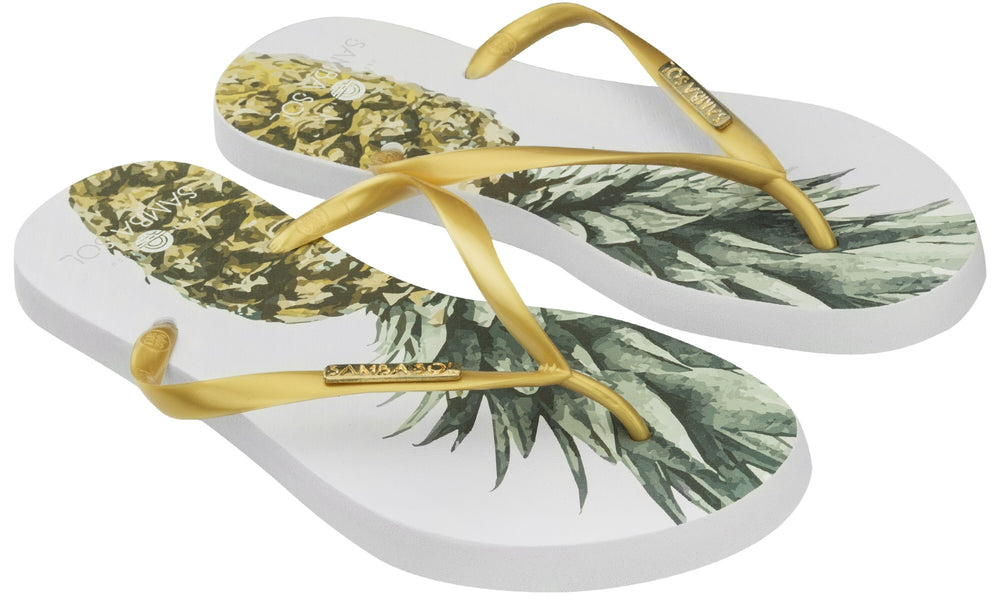 gold strap flip flops