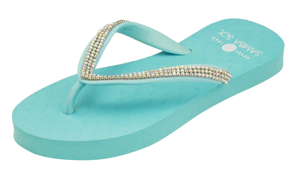 iridescent flip flops