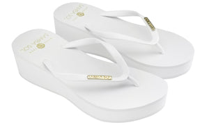 White Wedge Flip Flops | Samba Sol