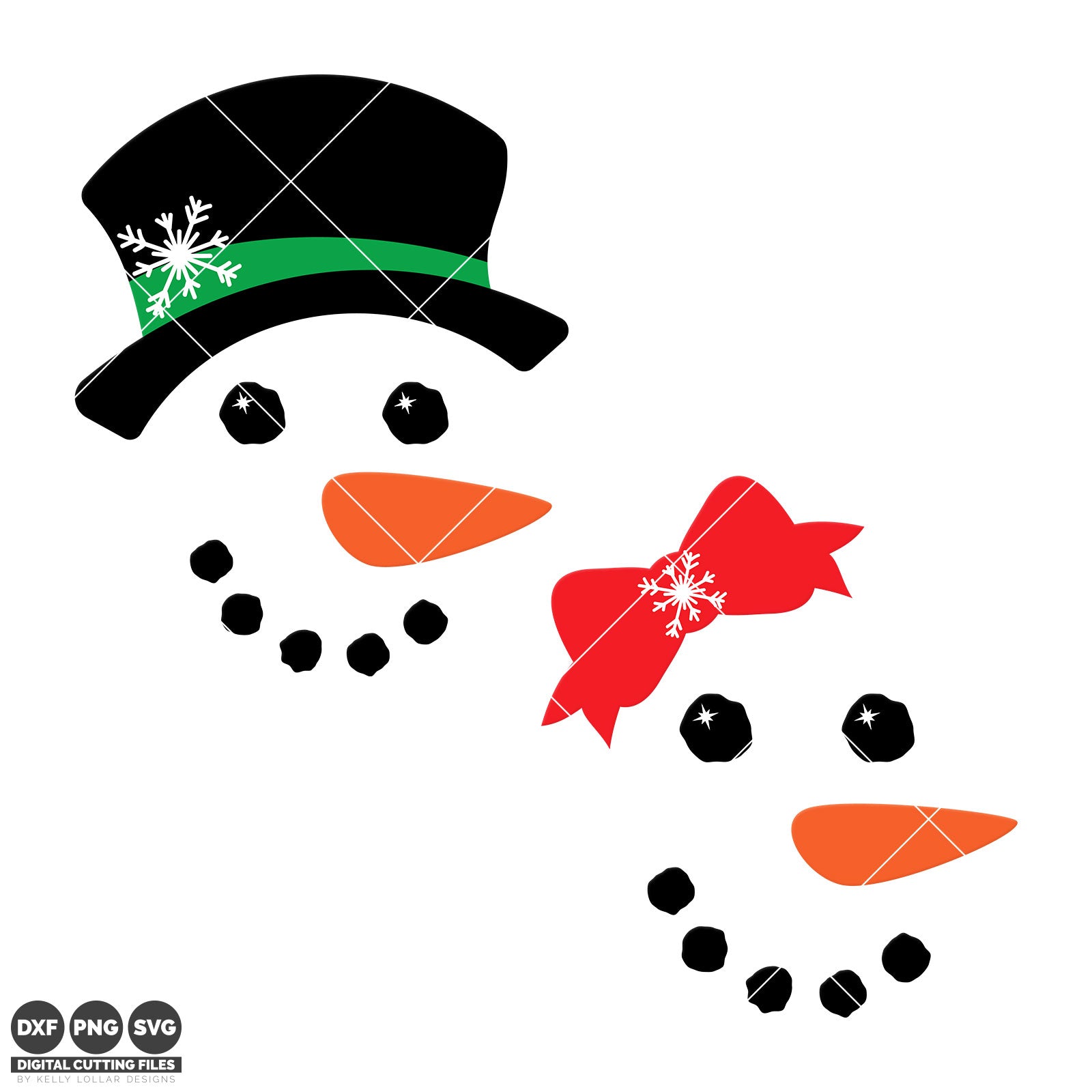 Download Freebie Friday | Snowman Face SVG Set - Kelly Lollar Designs