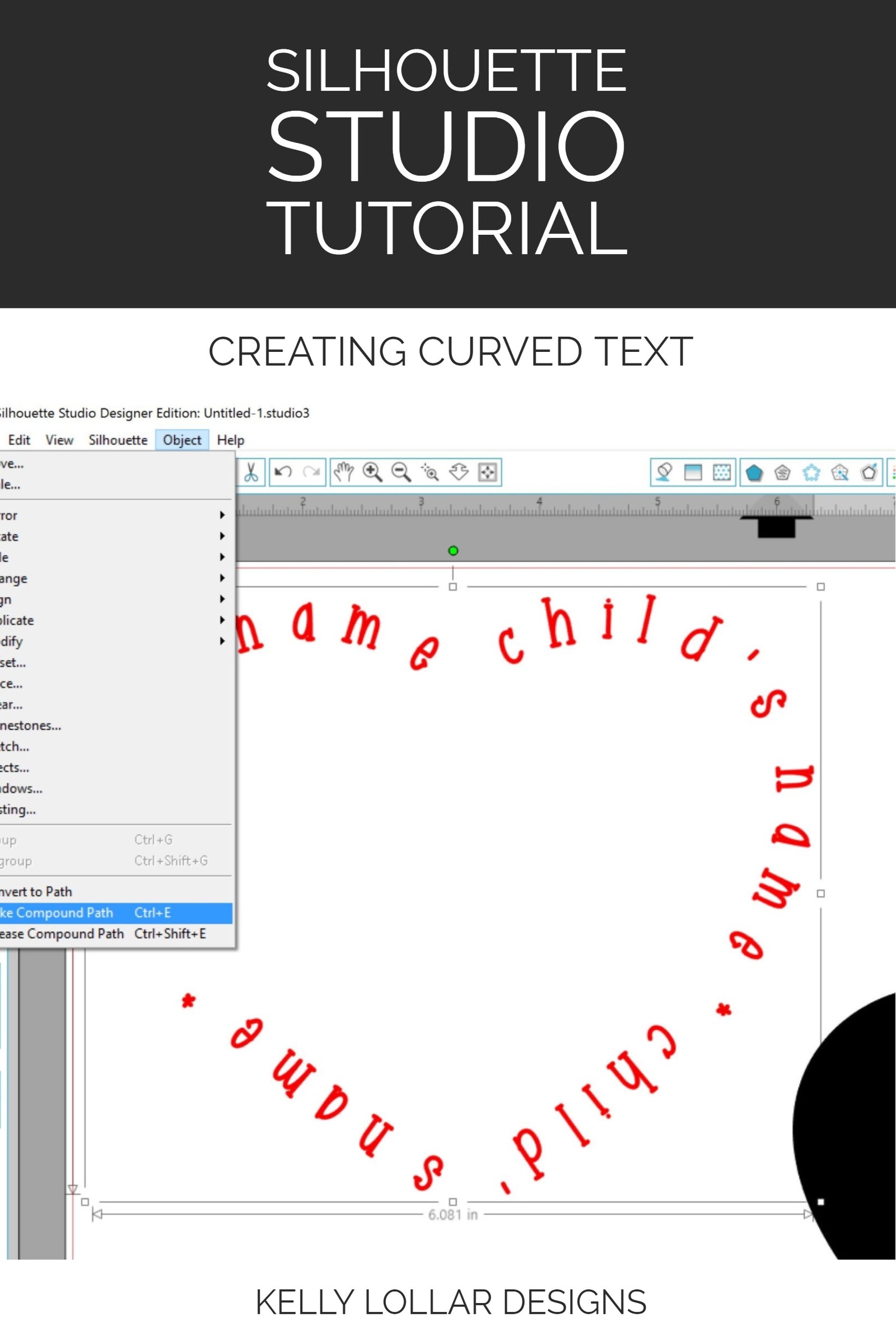 curve text in silhouette studio business edition