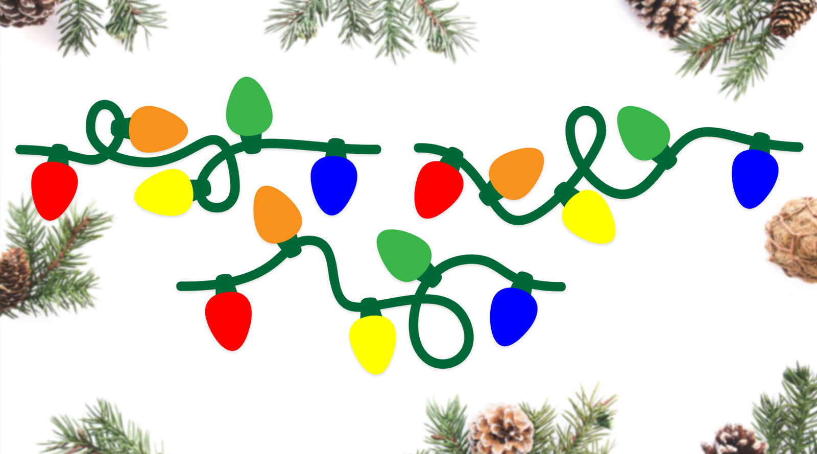 Seamless Christmas Light Strands SVG Cut Files | Kelly Lollar Designs