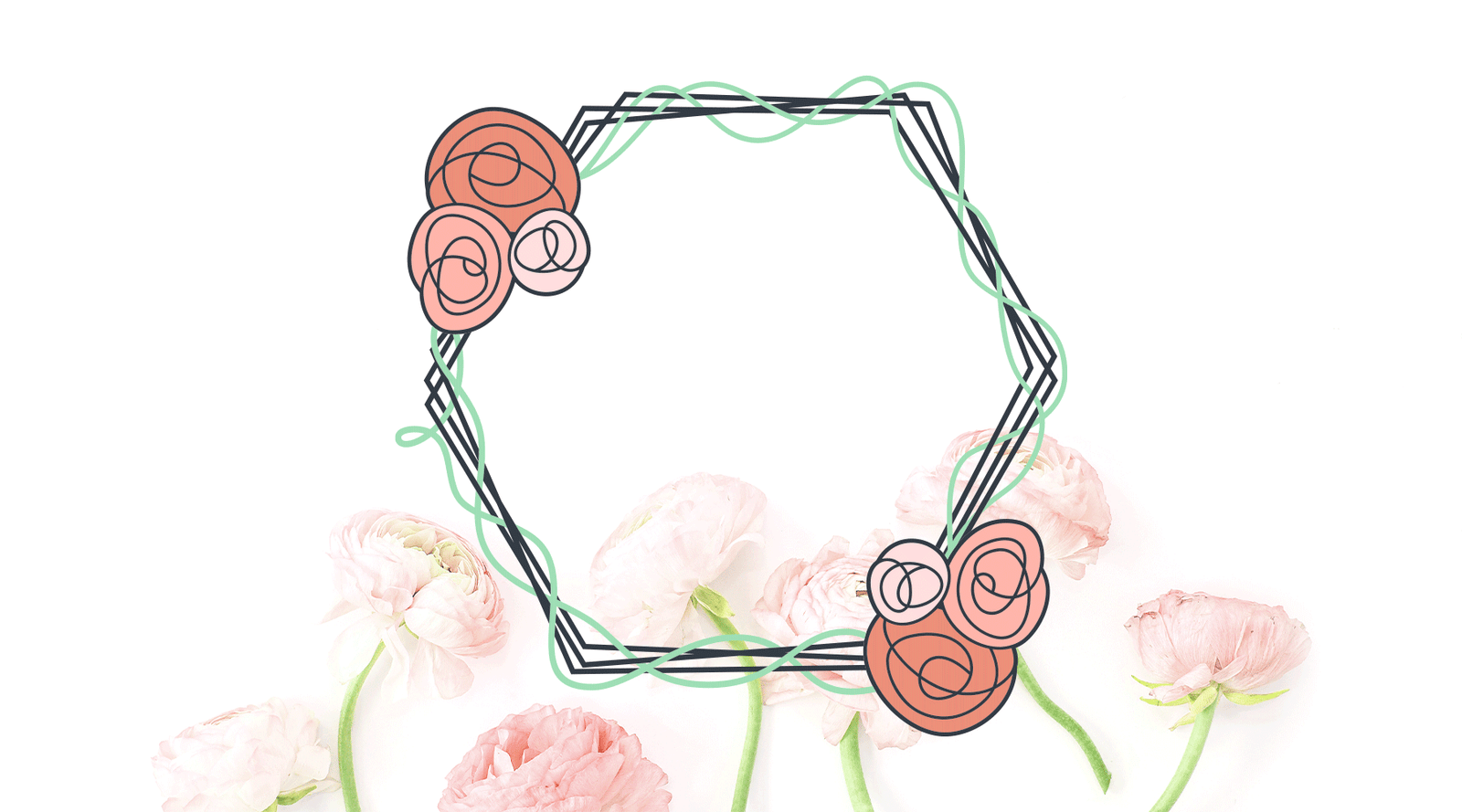 Hexagon Flower Frame Free SVG Cut File - Kelly Lollar Designs