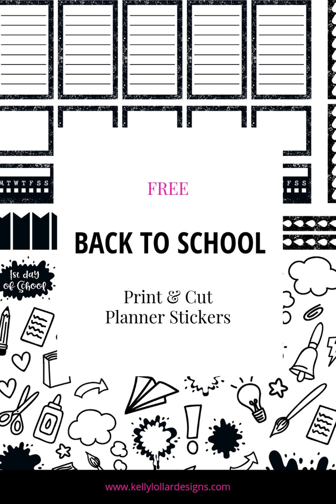 Back to School Planner Stickers | SVG PNG PDF Print and Cut Files