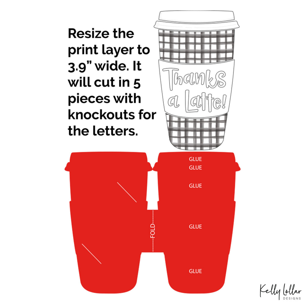 Assembly instructions for the Latte Christmas Gift Card Holder