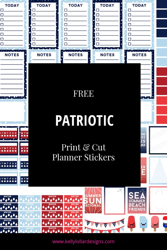Patriotic Planner Sticker Set | SVG PNG PDF Print and Cut Files