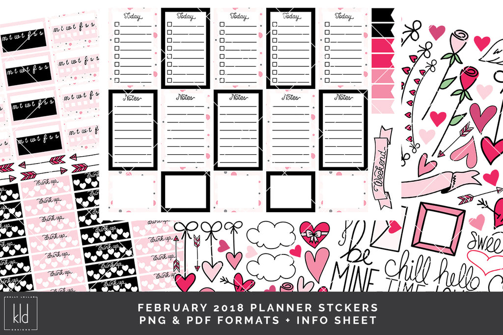 Twitterpated Planner Stickers Valentine Stickers Valentine's Day Planner  Sticker Kit Seasonal Planner Stickers 