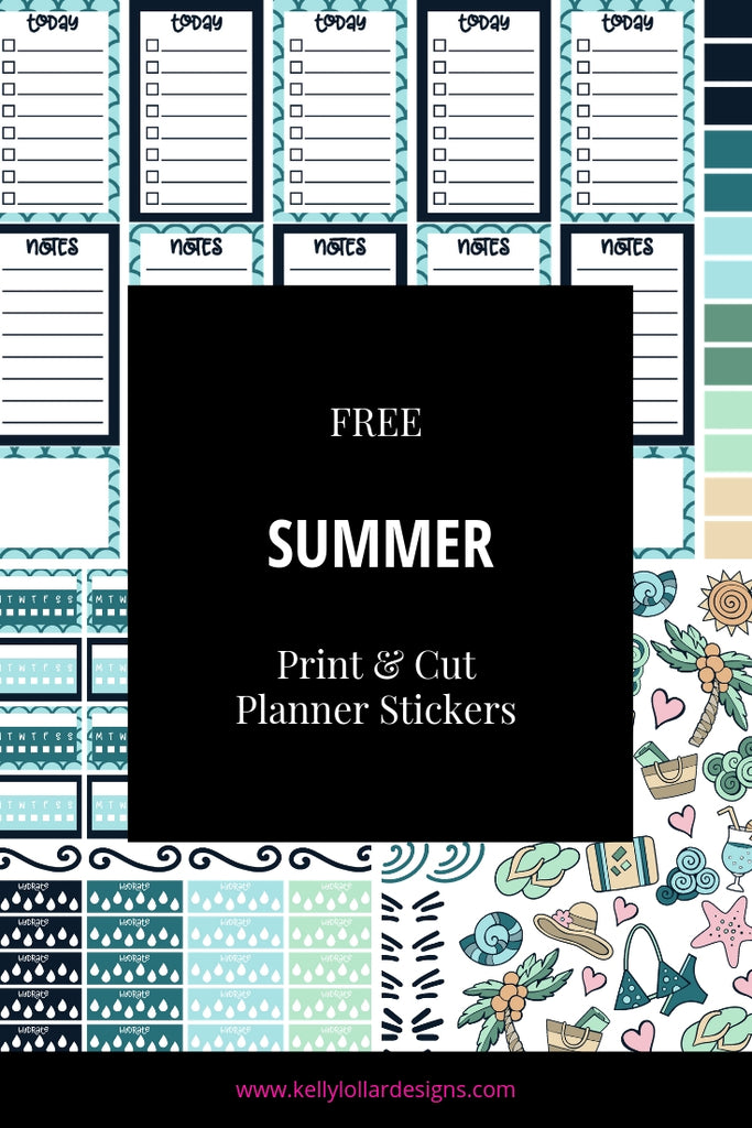 Summer Planner Sticker Set | SVG PNG PDF Print and Cut Files