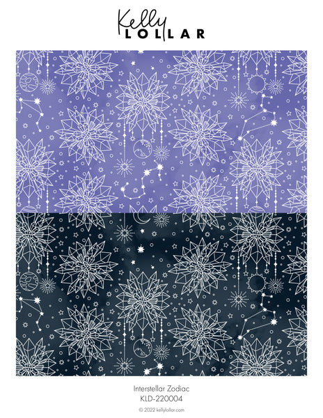 Interstellar Zodiac Surface Pattern Sheet by Kelly Lollar