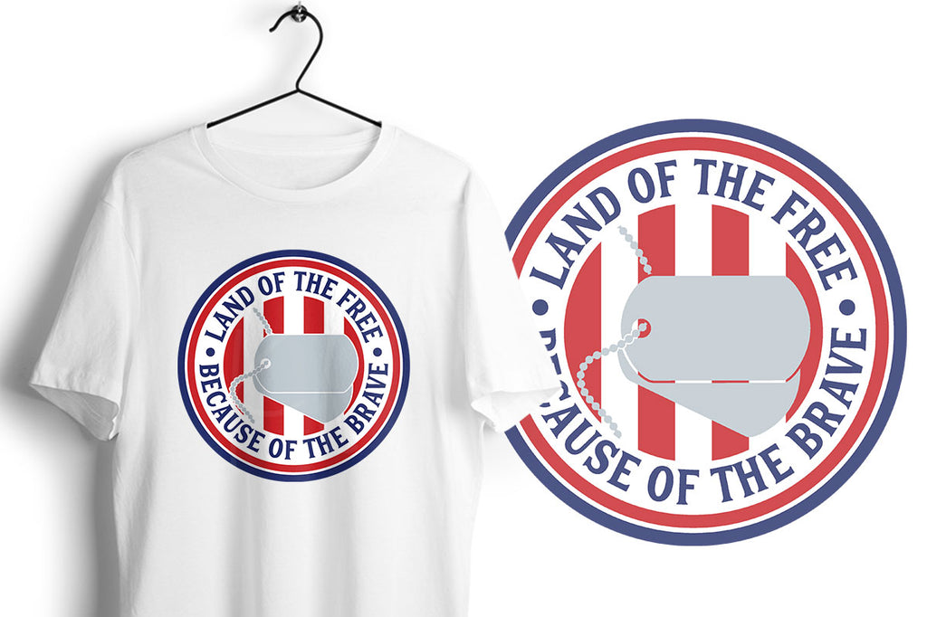 Land of the Free Because of the Brave svg cut files for freebie Friday including 2 variations