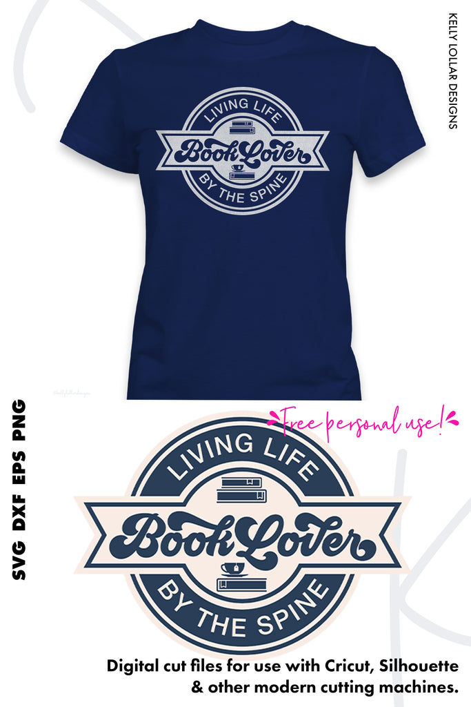 Book Lover Badge | SVG DXF EPS PNG Cut Files | Free for Personal Use