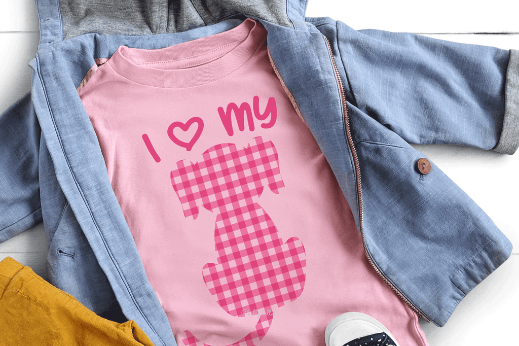 Toddler dog lover shirt with the Gingham Cat and Dog Silhouette SVG DXF EPS PNG Cut Files | Free for Personal Use