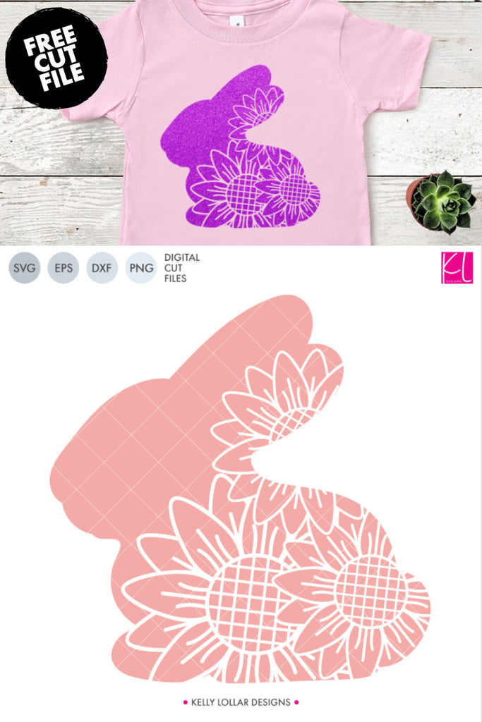 Freebie Friday Floral Bunny Svg Cut File Kelly Lollar Designs