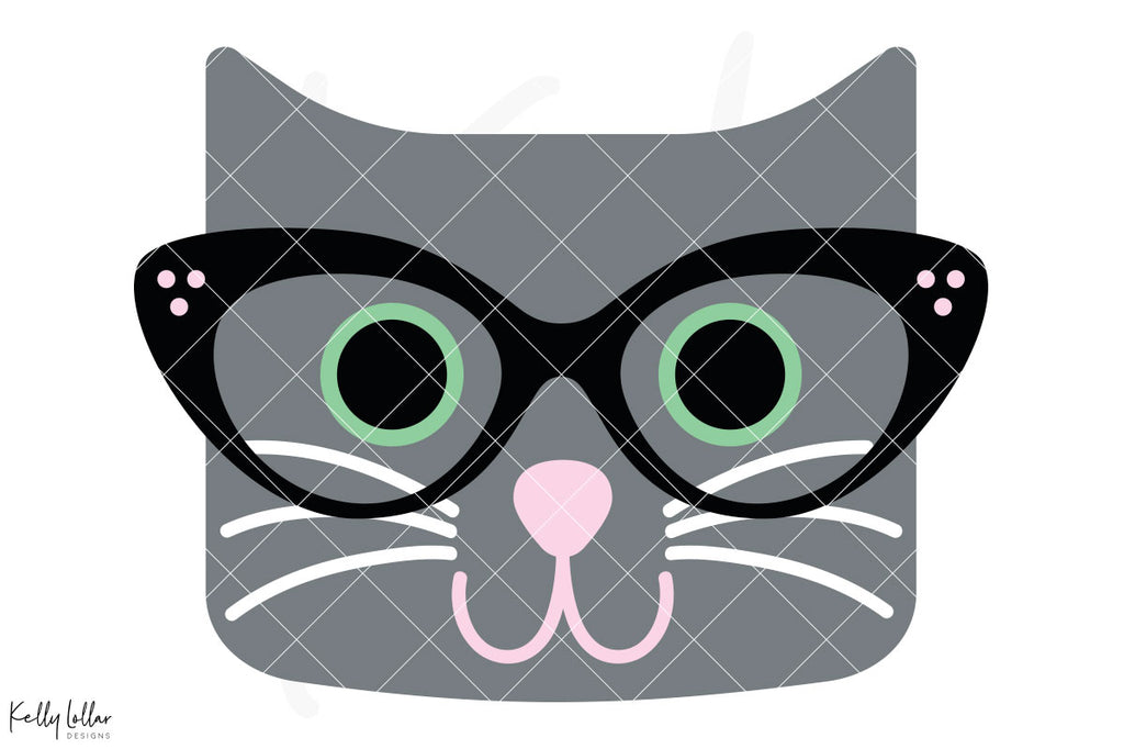 Freebie Friday | Cat with Glasses SVG File - Kelly Lollar Designs