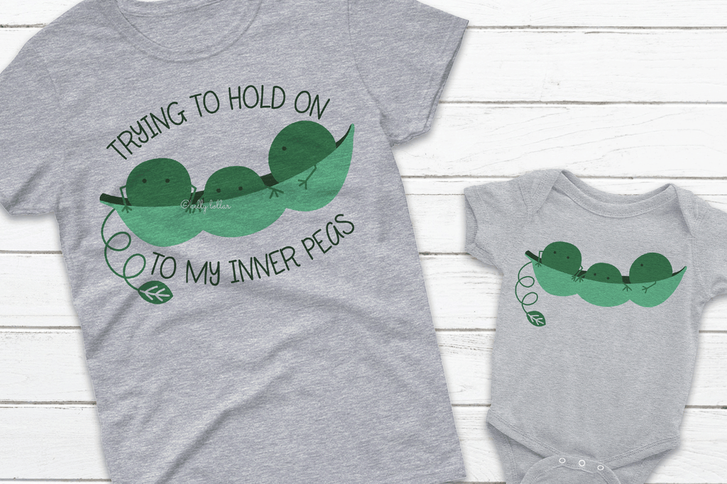 Baby and Me Shirts with the Trying to Hold on to My Inner Peas SVG DXF EPS PNG Cut Files | Free for Personal Use