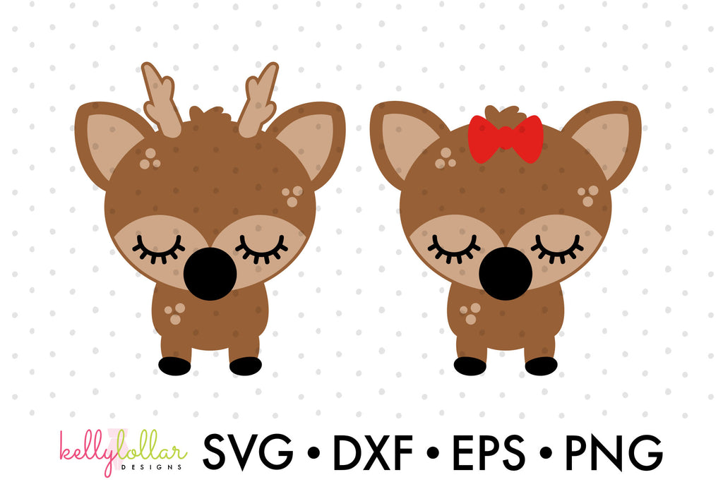 Download Cute Woodland Reindeer Svg Cut Files Kelly Lollar Designs