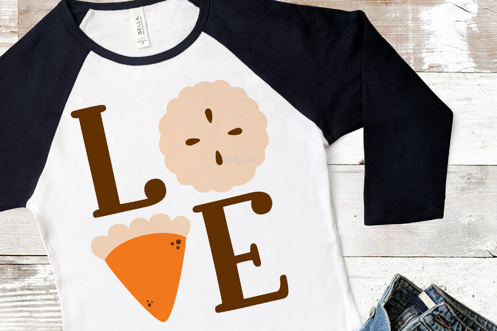 Sample Raglan T-Shirt | Pie Love Thanksgiving SVG DXF EPS PNG Cut Files | Free for Personal Use