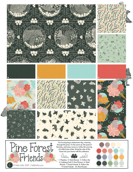 Pine Forest Friends Collection in Green by Kelly Lollar 