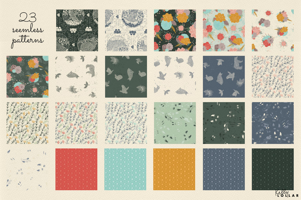 Pine Forest Friends Collection Patterns by Kelly Lollar 