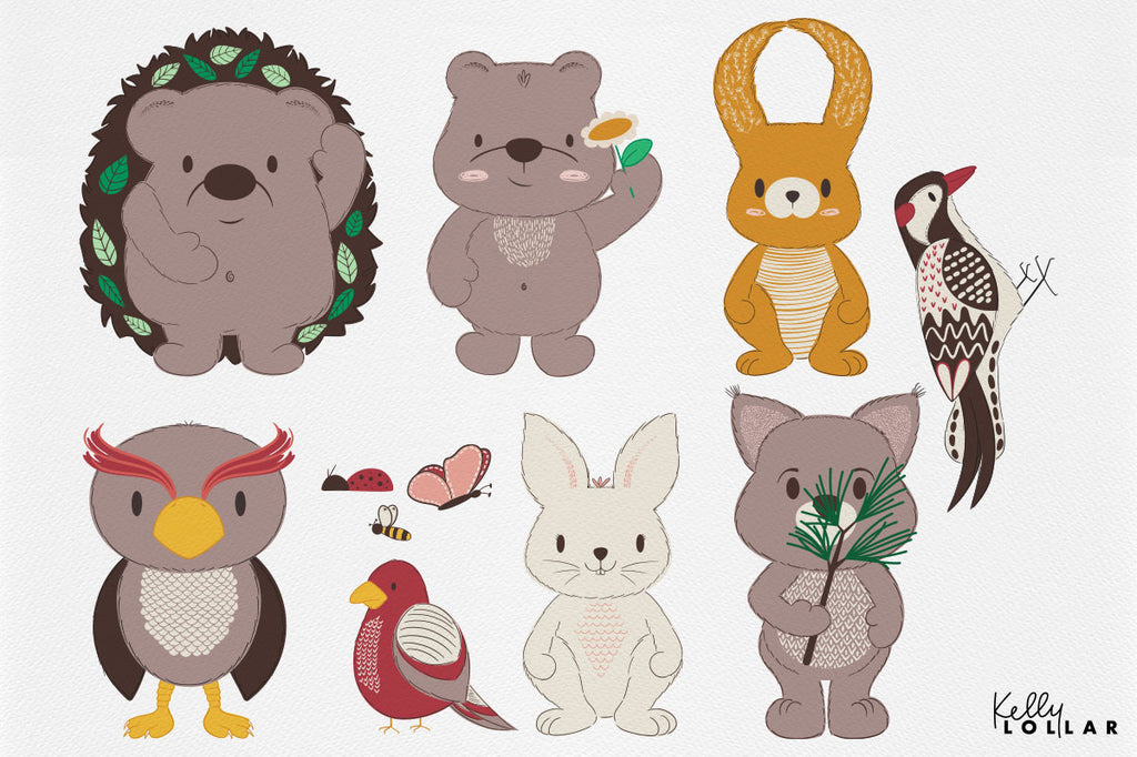 Porcupine and Friends Collection Characters by Kelly Lollar