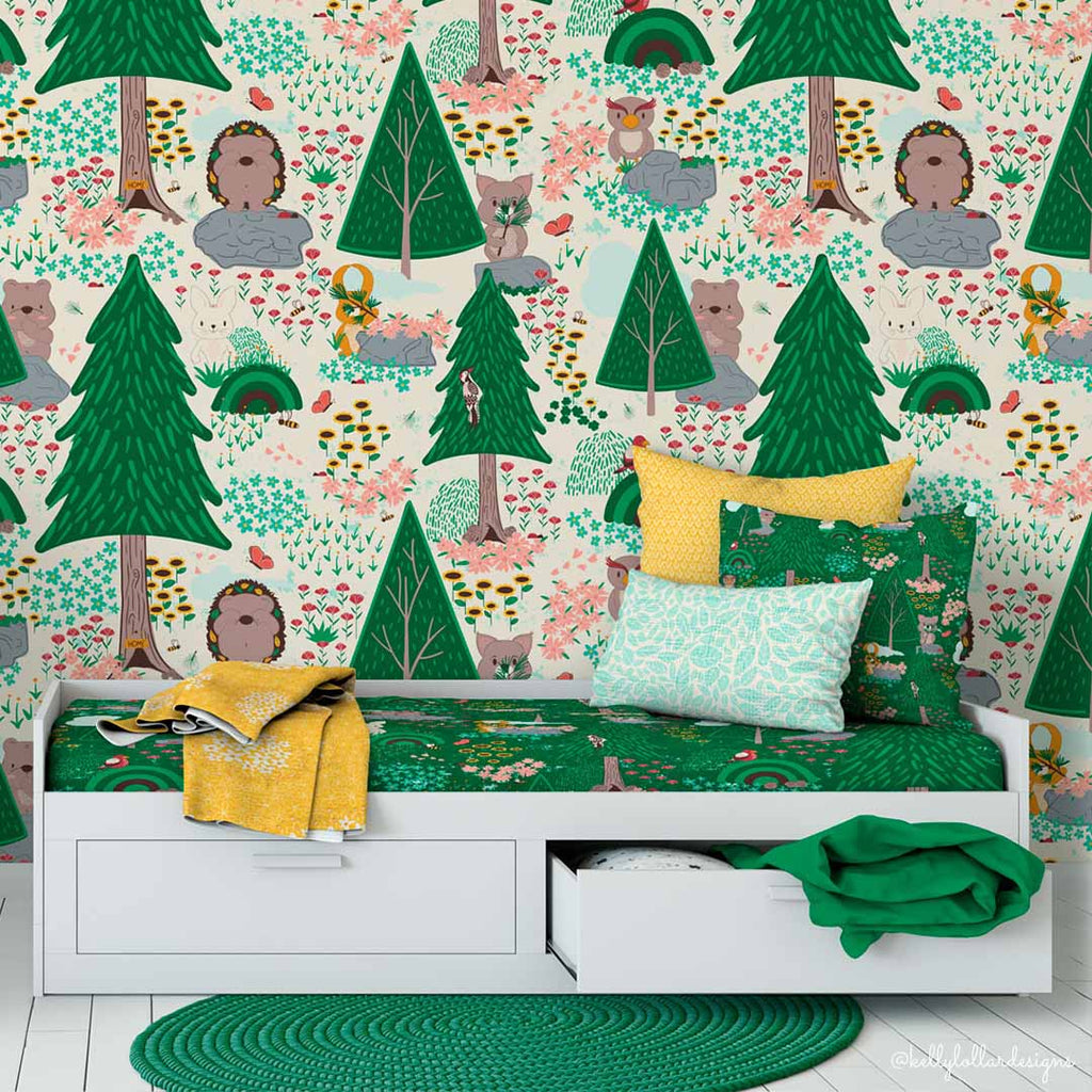 Sample Toddler Bedding using the Porcupine and Friends Collection by Kelly Lollar 
