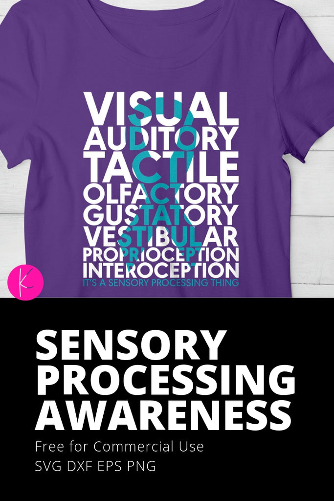 Sensory Processing Awareness Design | SVG DXF EPS PNG Cut Files | Free for Commercial Use