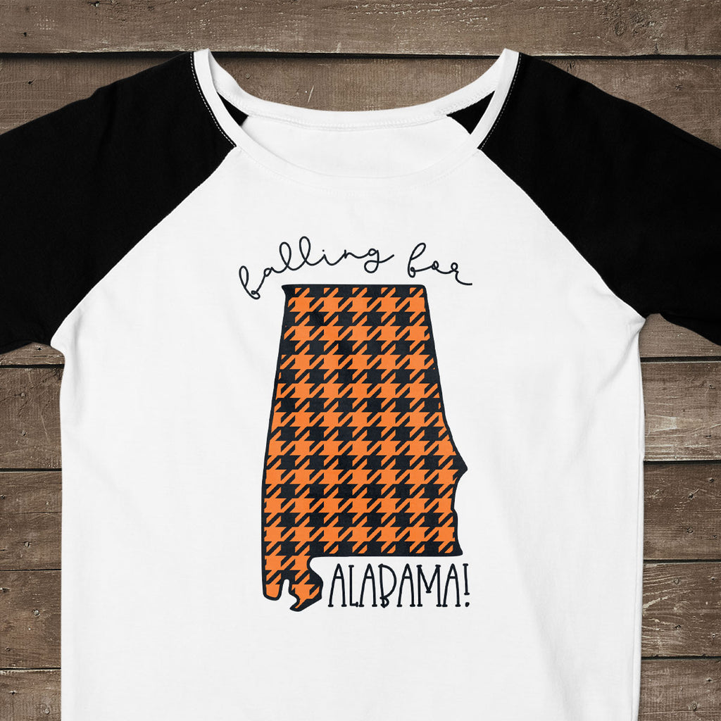 Buffalo Plaid Alabama svg cut file with added Falling for Alabama! quote