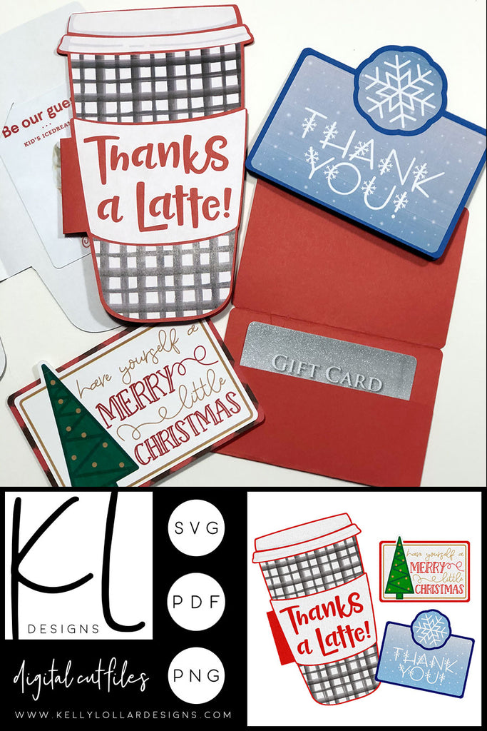 Freebie Friday | Christmas Holiday Gift Card Holders | SVG PNG PDF Print and Cut Files