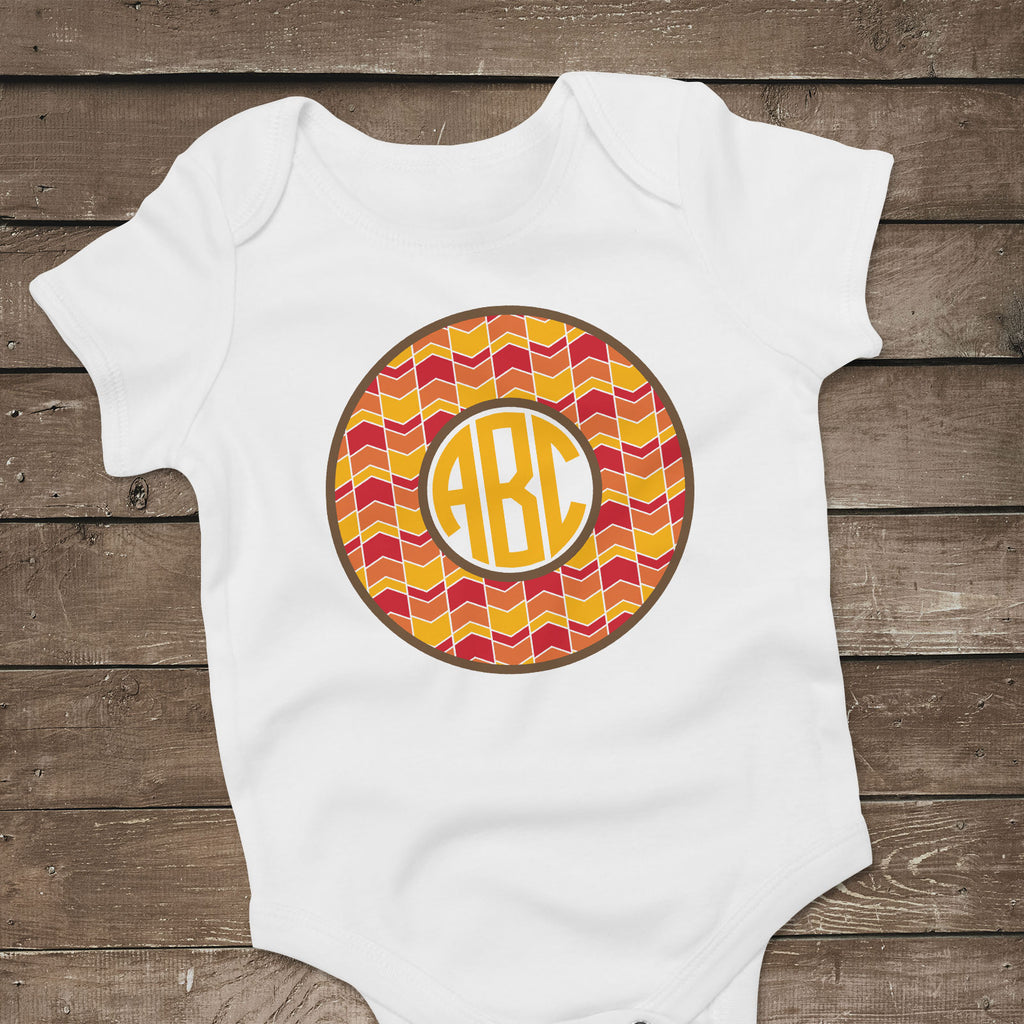 Freebie Friday | Baby Bodysuit with the Fall Monogram with Arrow Background | SVG DXF PNG Cut Files