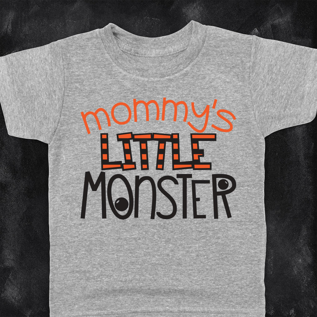 Toddler Halloween shirt with the Mommy's Little Monster svg cut file