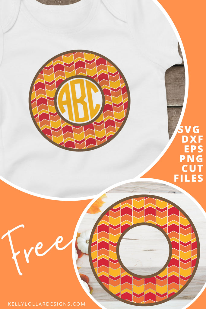 Fall Monogram Frame SVG DXF EPS PNG Cut Files | Free for Personal Use