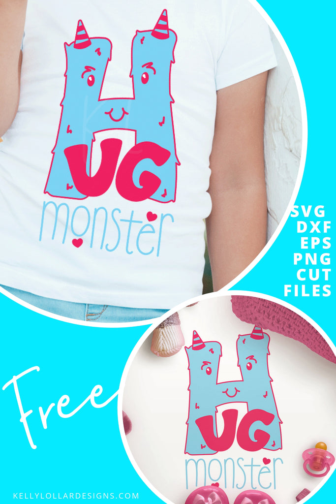 Hug Monster SVG DXF EPS PNG Cut Files | Free for Personal Use